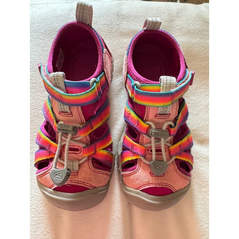 Keen Seacamp II CNX Kids Pink Rainbow Sport Sandals Water Shoes Size 11